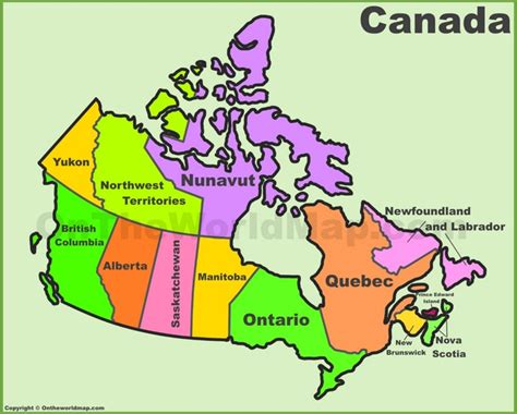 canada provinces map.